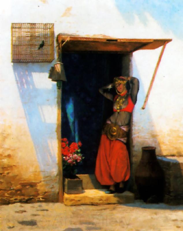 Jean Leon Gerome Woman of Cairo at her Door Spain oil painting art